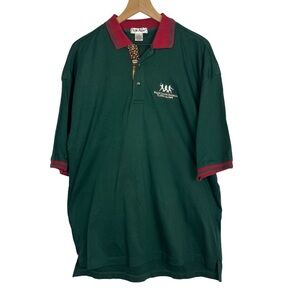 Men's Major League Baseball Player Alumni Green Red Polo Shirt XL AM Player MLB